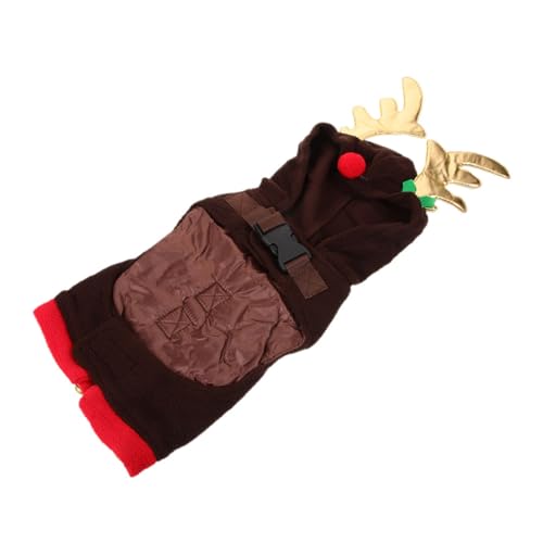 Disfraz navideño para perro color café talla M