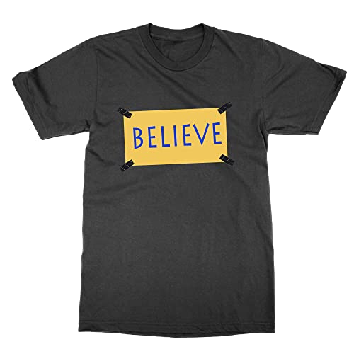 T-shirt Believe Ted noir taille XL col rond vêtement homme manches courtes