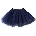 Women Tulle Skirt Elastic Waist Tutu Skirt Vintage Ballet Dance Skirt for 80s Party Halloween Cosplay Stage Performance (US, Alpha, One Size, Regular, Regular, Standard, Navy Blue)