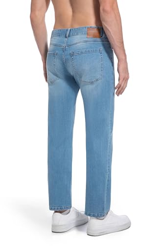 Jeans for Short Men 27" 28 Inch Inseam Slim Straight Fit Short Length Casual Stretch Denim Pants AT133