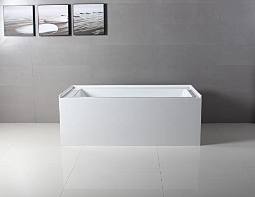 Image of Aqua Eden VTAP603222R 60-Inch Acrylic 3-Wall Alcove Tub with Right Hand Drain Hole, White