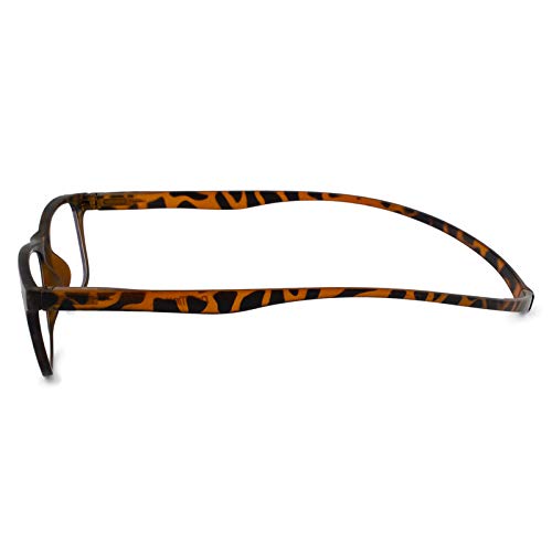 Image of AUGEN Optimax Anti Glare Blue Cut Magnetic Reading Glasses With Neck Rest For Men Women(Brown +1.75)