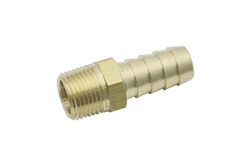 Kupplung/Verbindungsstück, geriffelt, BSP aus Messing, 3/8 Zoll männlich, BSPP x 1/2 Zoll (12 mm), Schlauch Barb Benzin Gas Wasser (400 Stück)