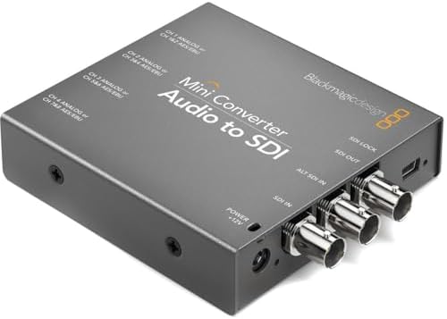 Blackmagic Design Mini Converter Audio to SDI, AES/EBU Input, Analog Audio Input, 3GB/Sec SDI