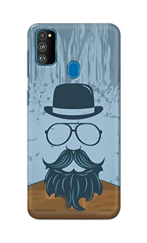Image of PRINTFIDAA Mustache Beard and Hairstyle Hipster in Glasses Printed Designer Hard Case for Samsung Galaxy M30s / Samsung M21, SM-M307FN / DS, SM-M307F / DS Back Cover -(e) RPM1002