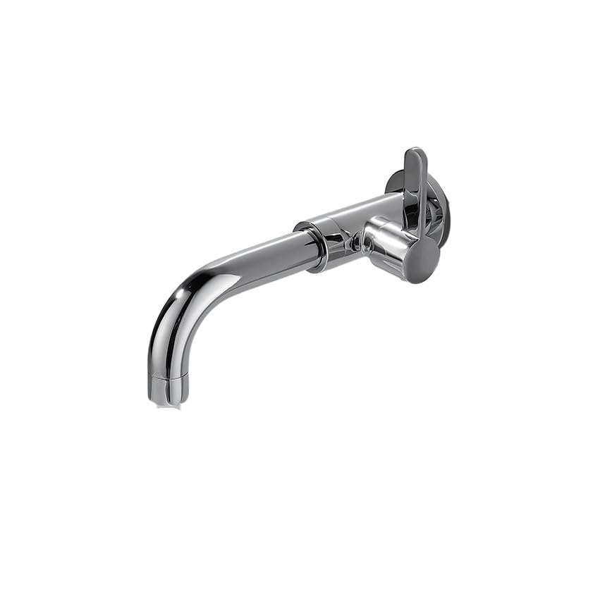 Robinet de lavabo mural gain de place mitigeur noir et chrome VELORE pour évier