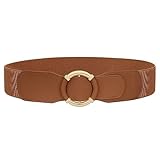 JASGOOD Women Wide Waist Belt Stretchy Elastic Vintage Belts for Dress Ladies Belt with Circle Buckle