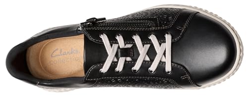 Clarks Clarks Women's Caroline Rio Sneaker, Black Leather, 8