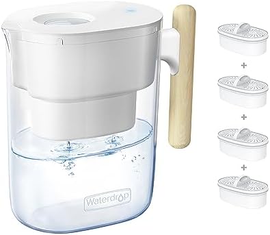 Caraffa Filtrante Waterdrop Chubby 3,5L – Certificata NSF, Riduce Piombo, Cloro E Fluoro, Senza BPA
