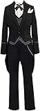 Cosplay Claude Faustus Cosplay Costume Tuxedo Dress Swallowtail Coat Halloween Costume Full Set (Male L,Size)