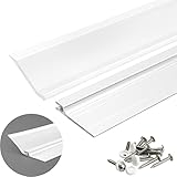 FOSLUOC Garage Door Seal Top and Sides 16FT White Rubber and Aluminum Alloy Soft and Hard Composite