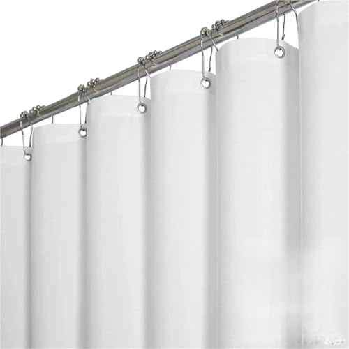 Rideau de douche imperméable épais imitation lin avec anneaux suspendus 1.5x1.8m