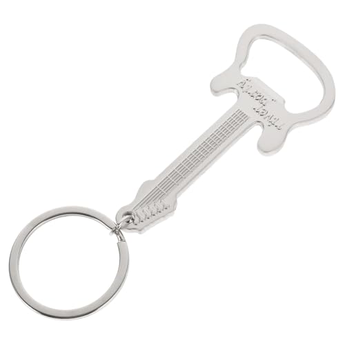 PEPLAYTAL Abrebotellas de Metal Forma de Guitarra Llavero Resistente de Práctico Destapador para Botellas de Cerveza Accesorio Único para Amantes Música y Regalos Especiales