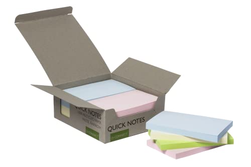 Q-Connect Recycled Notes 127x76mm Pastel Rainbow (Pack of 12) KF17325