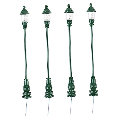 CIYODO 4pcs Model Garden Light Decor Mini Trains Toy Train Mini Solar Lamp Post Mini Street Light Post Fairy Lamp Train Lamp Miniature Mini Yard Lamp Miniature Garden Decor Dolly Toy