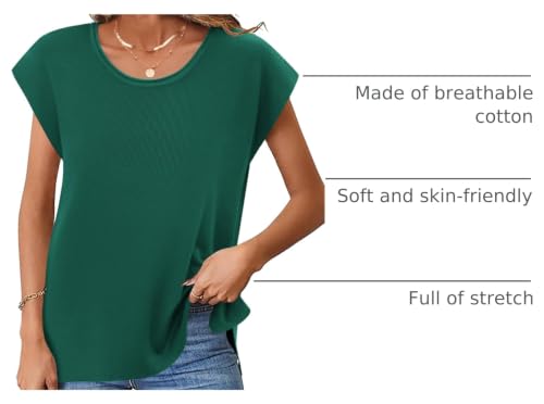 Image of Zeagoo Sweater Tank Tops for Women Sleeveless Crew Neck Loose Fit Knit Tops Summer Business Casual Outfits Dark Green