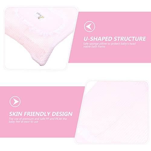 minkissy Malha antiderrapante para banho de bebê suporte antiderrapante banheira rosa chuveiro almof