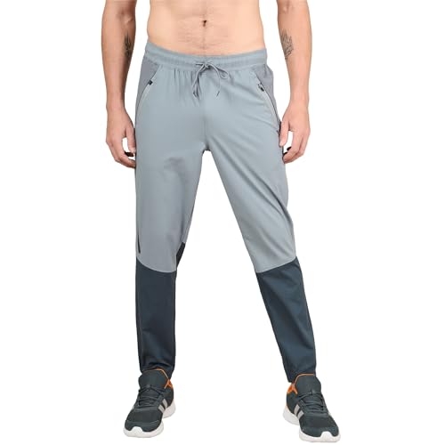 Image of TECHNOSPORT Mens Woven Regular Fit Activewear Joggers for Running, Gym, Sports and Regular Use Stretchable, Colorblock and Antimicrobial