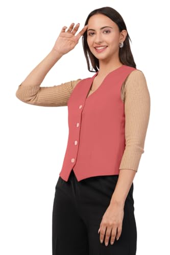 Image of SaintX Women's Waist Coat | Sleeveless | Stylish Executive Wear | Formal Blazer Waistcoat | Office wear