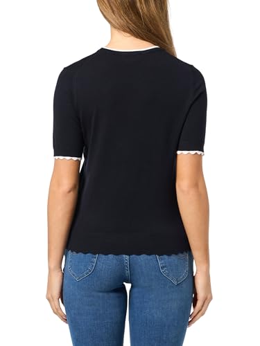 Image of Nautica Women's Crew Neck Solid Short Sleeve Sweater