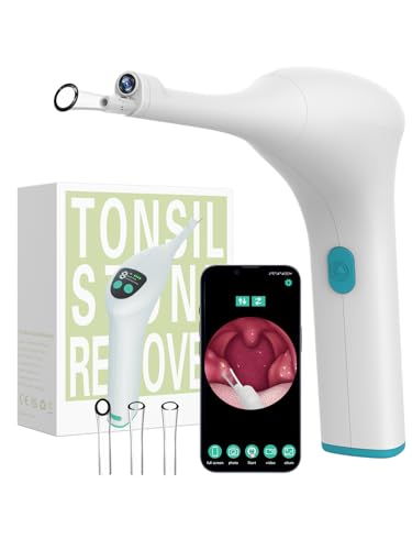 Voraiya Electronic Tonsil Stone Remover Upgraded Version Tonsil Camera and LED Light 5-Level Suction Tonsil Stone Vacuum Tonsil Stone Removal Kit APP Control