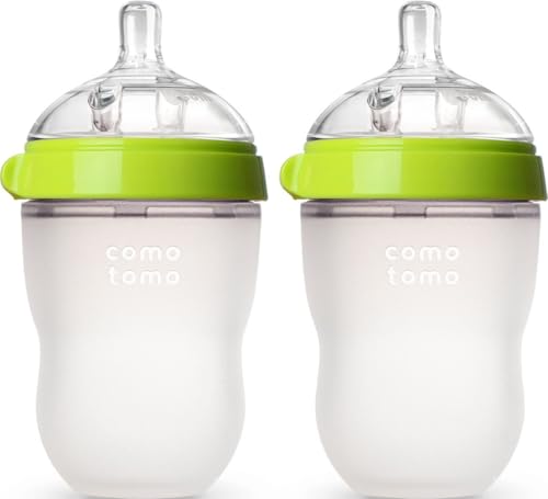 Comotomo Baby Bottle Double Pack, Green, 8oz