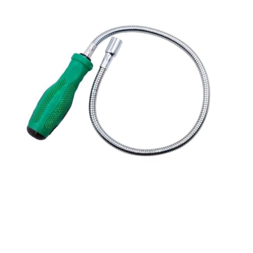 Whychstore Outil de ramassage flexible avec tête magnétique, tige en acier inoxydable pliable à 360° pour canalisations d'évier et zones difficiles d'accès, vert