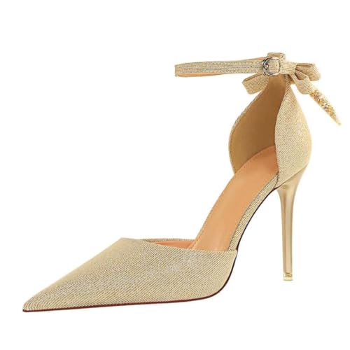 IvoireCh Escarpins à talons hauts avec nœud papillon...