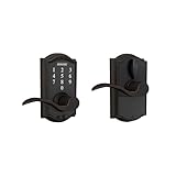 Schlage Touch Camelot Lock with Accent  Lever (Aged Bronze) FE695 CAM 716 ACC