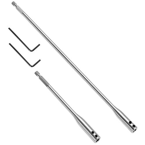 QWORK® 2 Pcs Extension de Foret 150mm & 300mm – Rallonge de Mèche en Acier au Carbone avec Queue Hexagonale 1/4