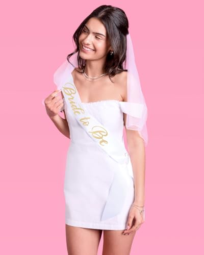 image for xo, Fetti Bachelorette Party Sash + Veil - Bride To Be | Bachelorette 