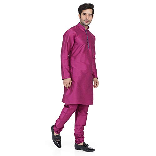 Ensemble pyjama homme ethnique de luxe noir et violet taille 38 - 4
