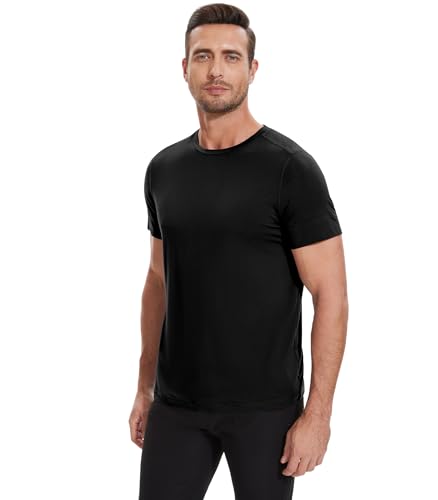 WiWi Men's Pajama Sleep Shirt Super Soft Short Sleeve Top Viscose from Bamboo Crew Neck Comfy Solid T-Shirt S-2XL3