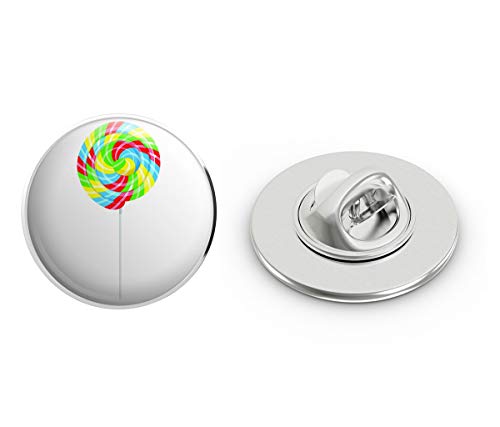 Cute Simple Colorful Swirl Lollipop Cartoon Round Metal 0.75