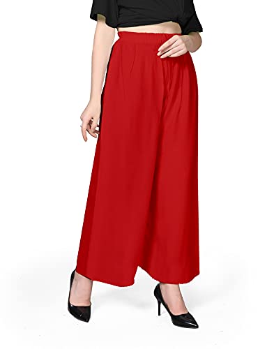 Image of Pranjal Women's Premium Regular Fit Rayon Palazzo - Free Size, Fits Up to 2XL, Stylish & Comfortable (Plazo P)