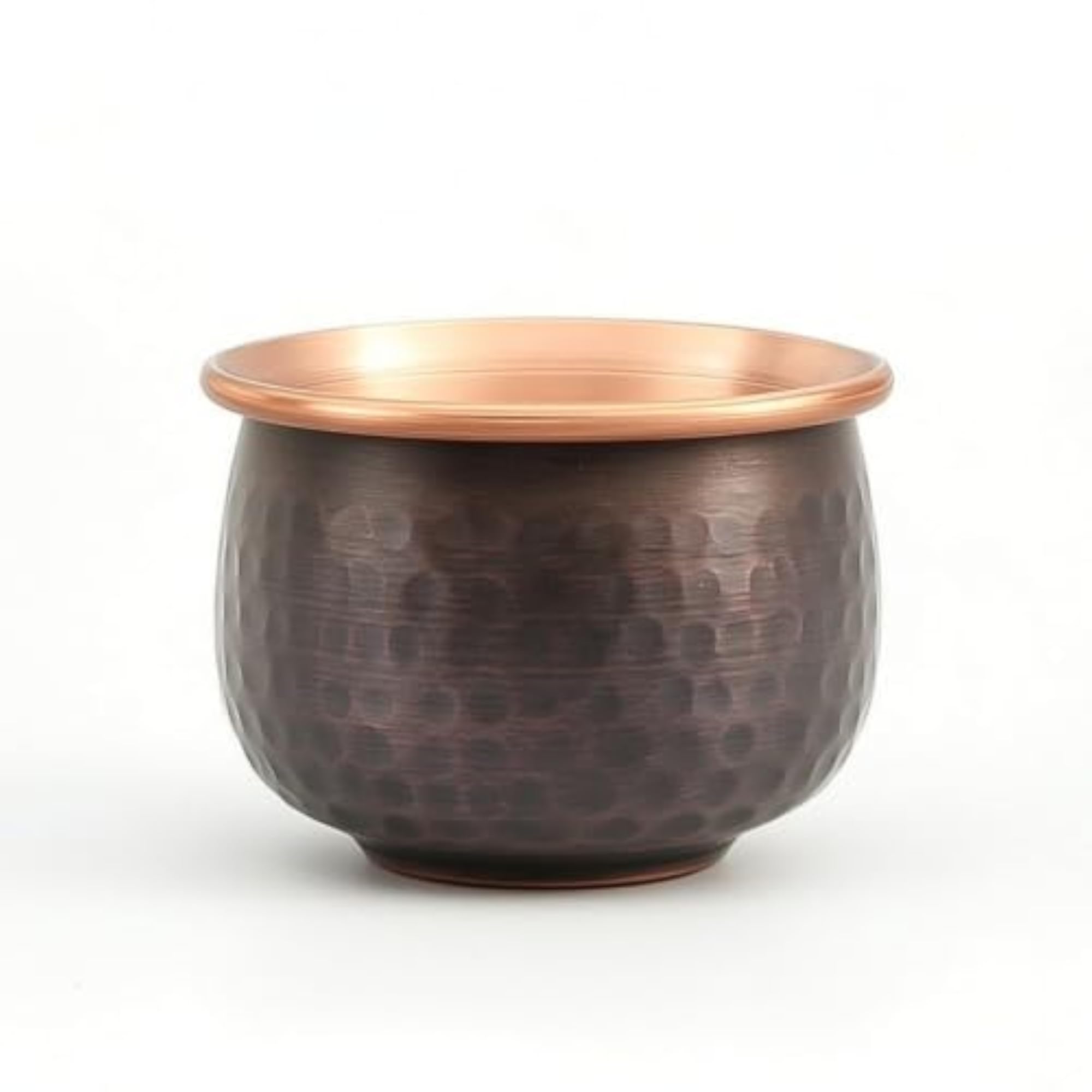 Handmade Copper Tea Cup, Hammered Exterior for Collectors
