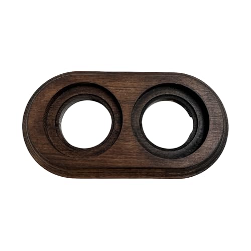 Base de madera de nogal doble para interruptores/desviadores y enchufes