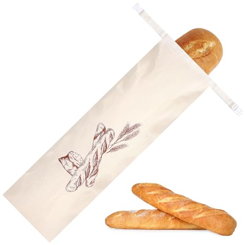 Playexen 1 Pieza 70 * 20cm Bolsa de Pan Reutilizables con Forro de Cera de Abeja para Almacenamiento Tostado Pan Molde Integral Verduras Panecillos Frutas Compras a Granel Apto