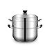 Parowiec ze stali nierdzewnej/garnek do zupy 2-warstwowy dom o dużej pojemności z parownicą 26 cm 28 cm/30 cm/32 cm/34 cm Zagęszczony Odpowiedni do kuchenki gazowej/kuchenki indukcyjnej (rozmiar: 28