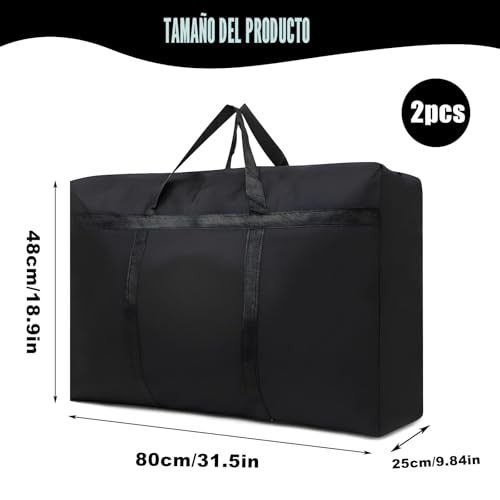 Miniatura 2 de Lurvous 2 Bolsas De Almacenamiento Grandes De 100 Litros Con Cremalleras, Bolsas De Mudanza, Bolsas De Embalaje, Bolsa De Almacenamiento Debajo De La Cama, Bolsas De Almacenamiento Impermeables Para