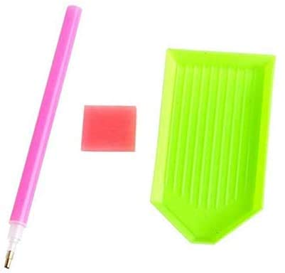 DIY 5D Diamond Painting Kits for Kids & Adult Colorful Round Rhinestone Arts Craft Canvas Wall Decor Set, 20cm x 20cm, with Wood Circle Frame (Hello Kitty)