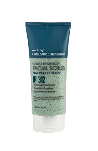 Seed+Clay Gentle Hydrating Face Scrub Daily Facial Exfoliating Cleansing Antioxidant Vitamin Skincare Almond and Olive Leaf - 5.92 fl oz