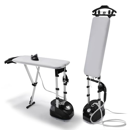 Hapyvergo ガーメントスチーマー 衣類スチーマー アイロン台付き ハンガーにかけたまま 横・縦置き 2L大容量タンク ハンガースチーマー スチームアイロン パワフルスチーム 腕が楽 省スペース 家庭用 業務用 日本語説明書付き