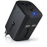 Bearware - Universal Reiseadapter inkl. USB Ladestation Ladegerät - Reise Steckdosen Adapter Stromadapter - Reisestecker - für über 140 Länder