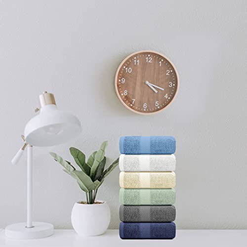 White Classic Luxury Hand Towels For Bathroom-Hotel-Spa-Kitchen-Set - Circlet Egyptian Cotton - 16X30 Inches - Set Of 6 (Multi) #TOP5