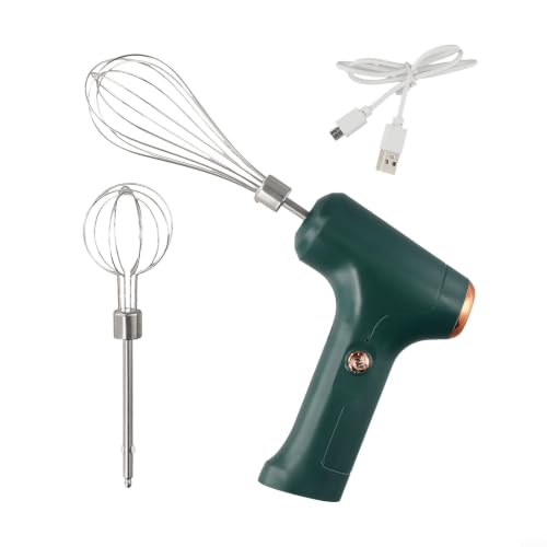 Batidor eléctrico portátil con Turbo Boost, 5 ajustes para ganchos de masa y batidor de globos, ideal para mezclar pasteles y crema (tres engranajes)
