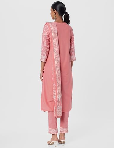 Image of BIBA Women Cotton Straight Kurta Pants Suit Set