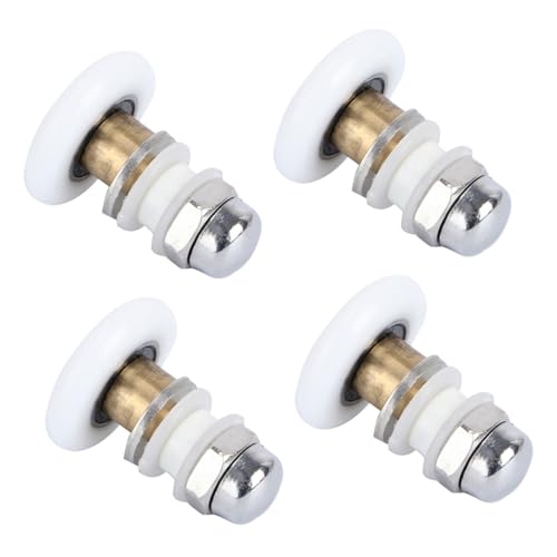 Tofficu 4個 シャワールーム用ガラス引戸ローラー 高耐荷重軸シャワードア滑車 静音滑りスムーズ 浴室ドア交換部品