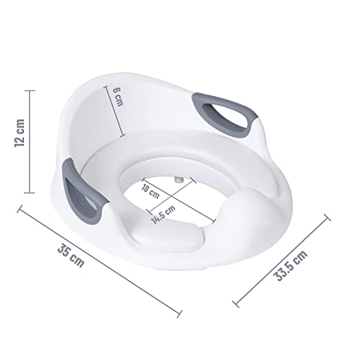 Kinder Toilettensitz, Premium Kinder WC Sitz Töpfchen Training Sitze Kloaufsatz für Kinder, Baby Potty Training Sicher Bequem Toilettentrainer mit Spritzschutz (Weiß) - Image 3