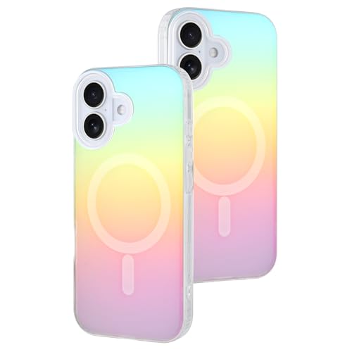 Image of AIGOMARA Magnetic for iPhone 17 Case [Compatible with Magsafe] [Fluorescent Holographic Iridescent] Slim Shockproof Matte Protective iPhone 17 Cover for Women Girls 6.3 Inch